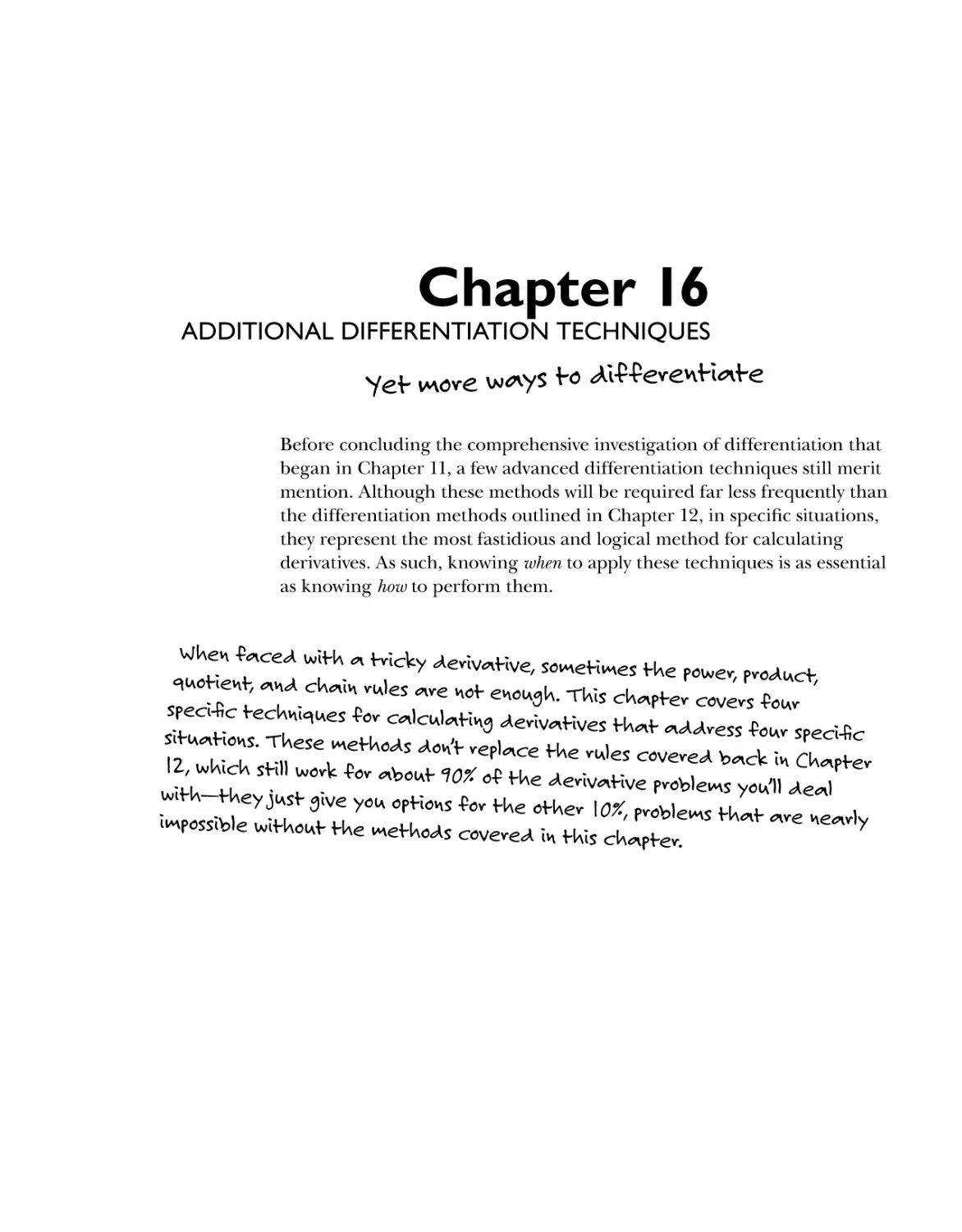 Chapter 16: Additional Differentiation Techniques 247