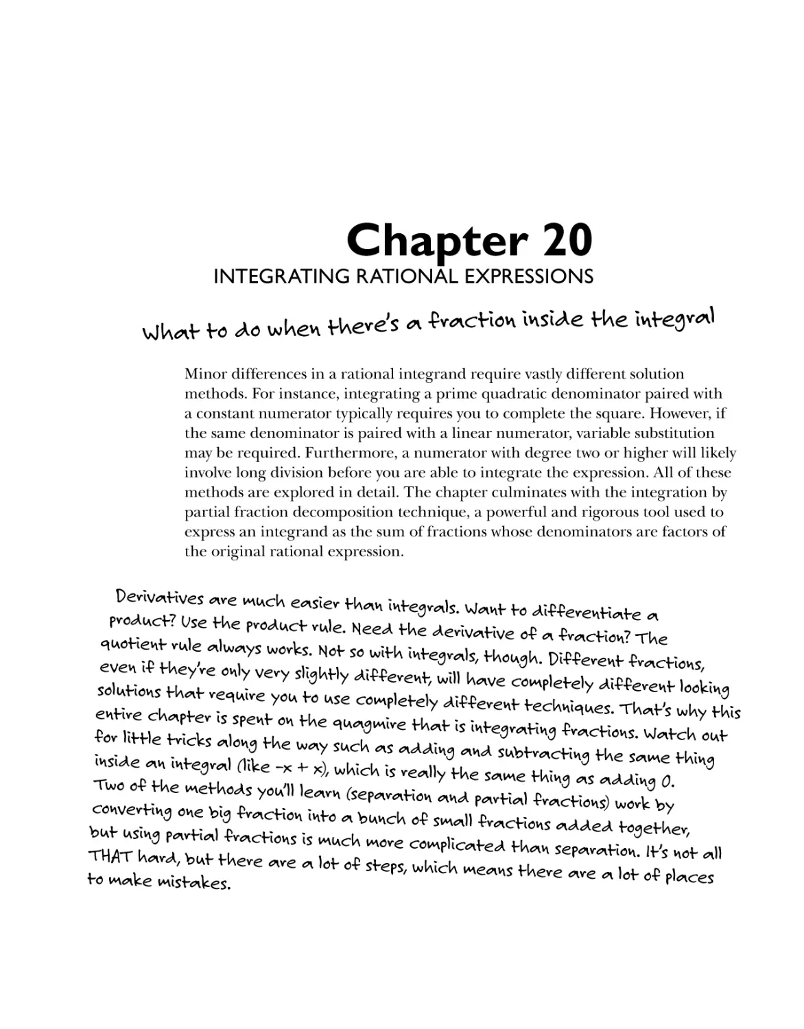 Chapter 20: Integrating Rational Expressions 343