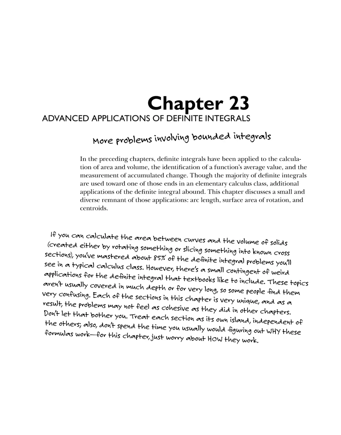 Chapter 23: Advanced Applications of Definite Integrals 423