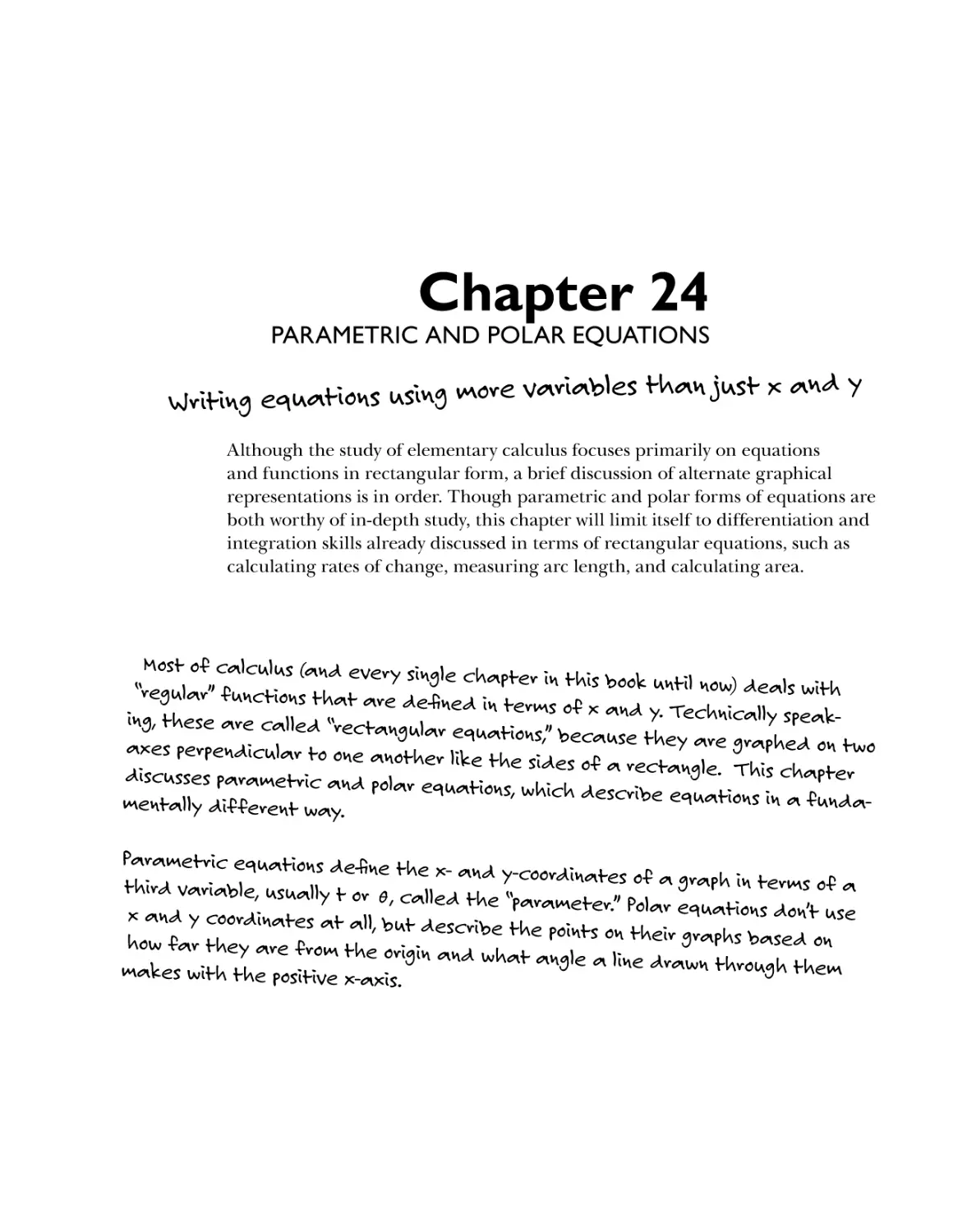 Chapter 24: Parametric and Polar Equations 443