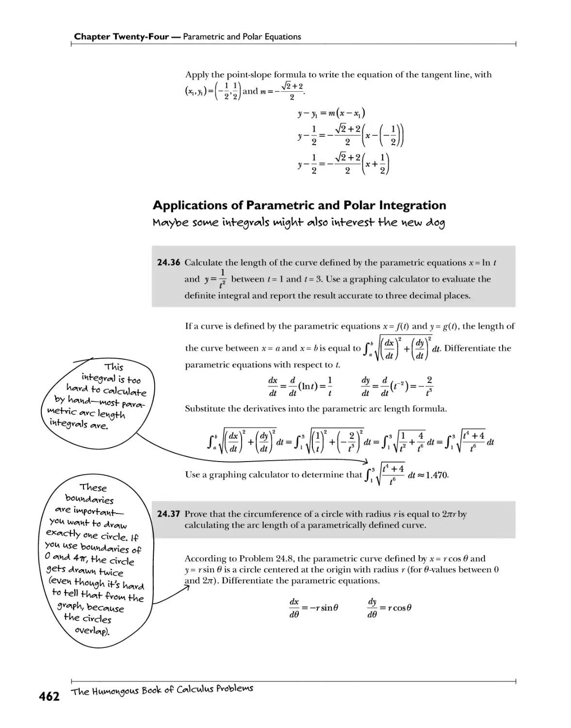Applications of Parametric and Polar Integration 462