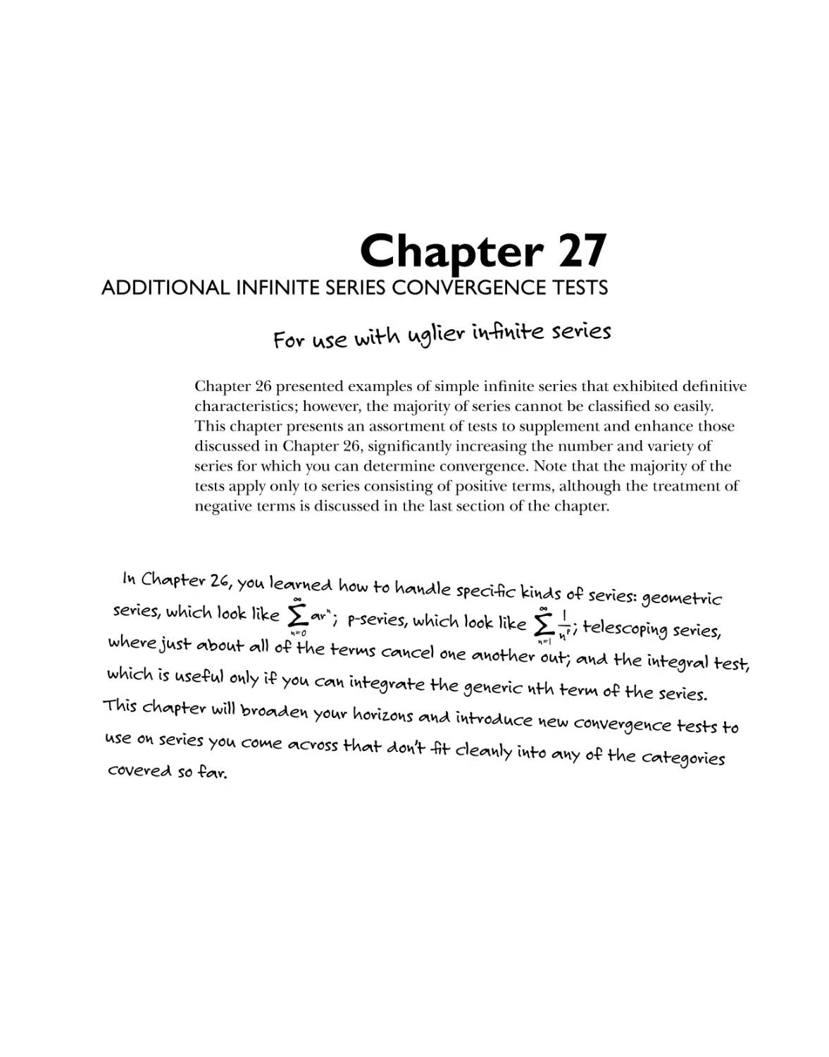Chapter 27: Additional Infinite Series Convergence Tests 511