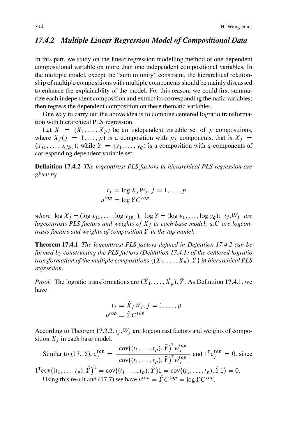 17.4.2 Multiple Linear Regression Model of Compositional Data