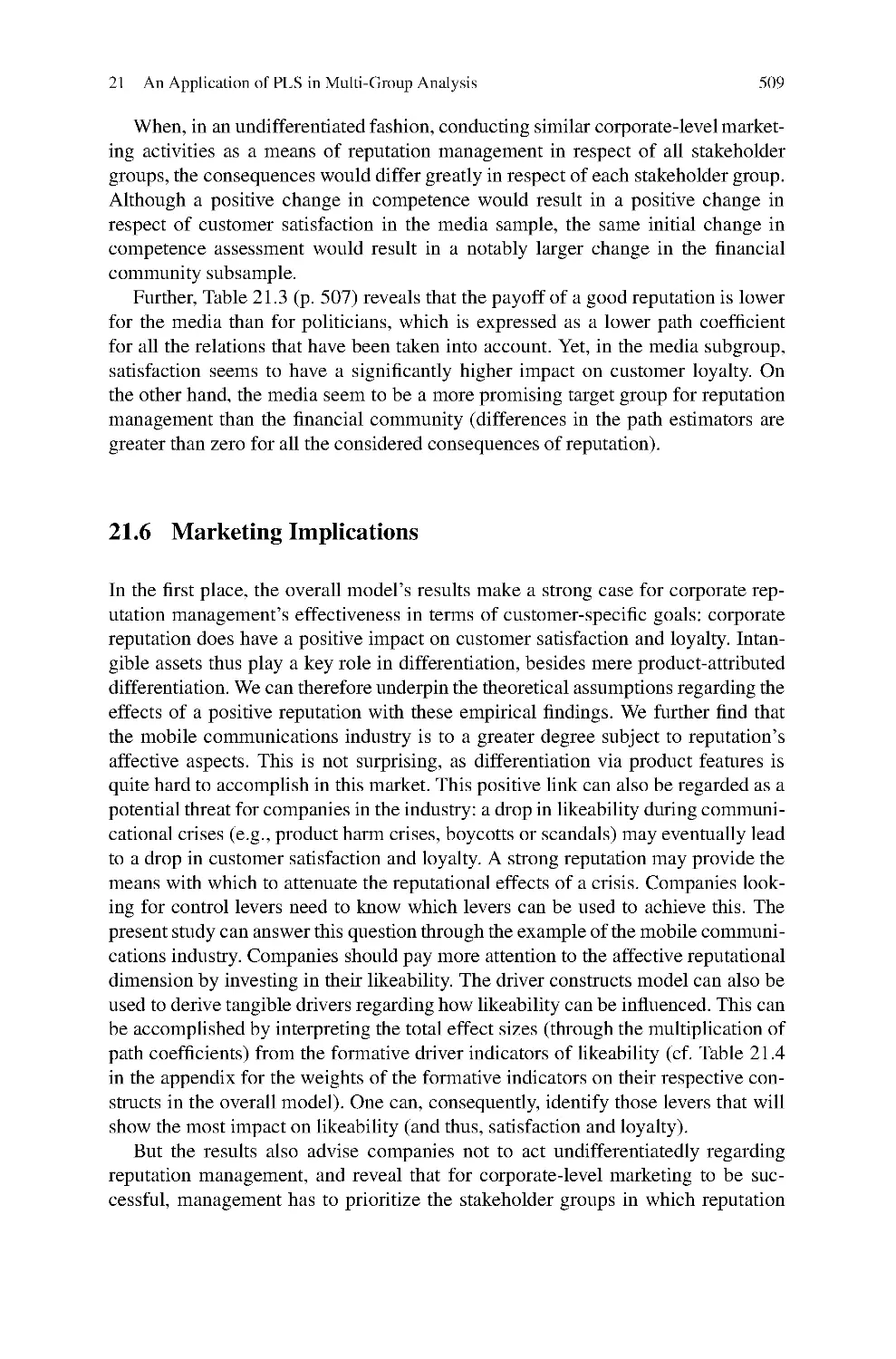 21.6 Marketing Implications