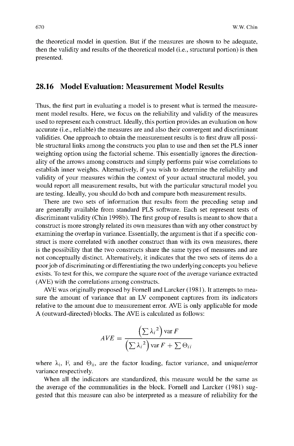 28.16 Model Evaluation: Measurement Model Results