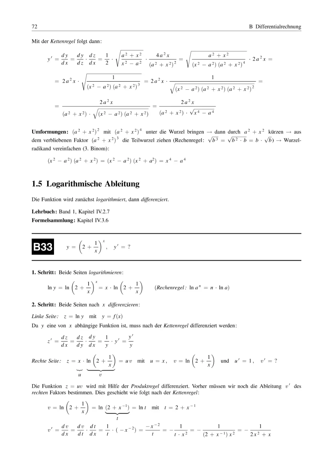 1.5 Logarithmische Ableitung