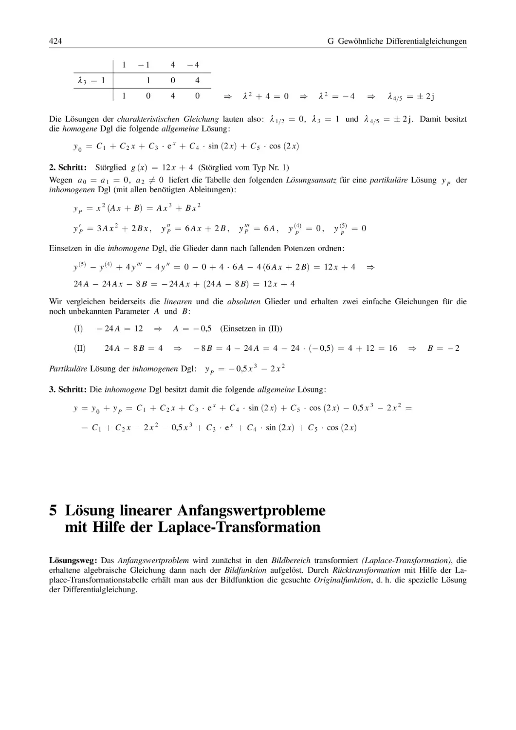 5 Lösung linearer Anfangswertprobleme mit Hilfe der Laplace-Transformation