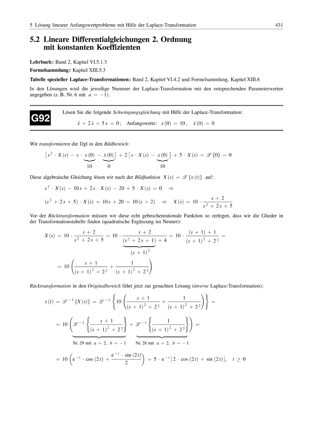 5.2 Lineare Differentialgleichungen 2. Ordnung mit konstanten Koeffizienten
