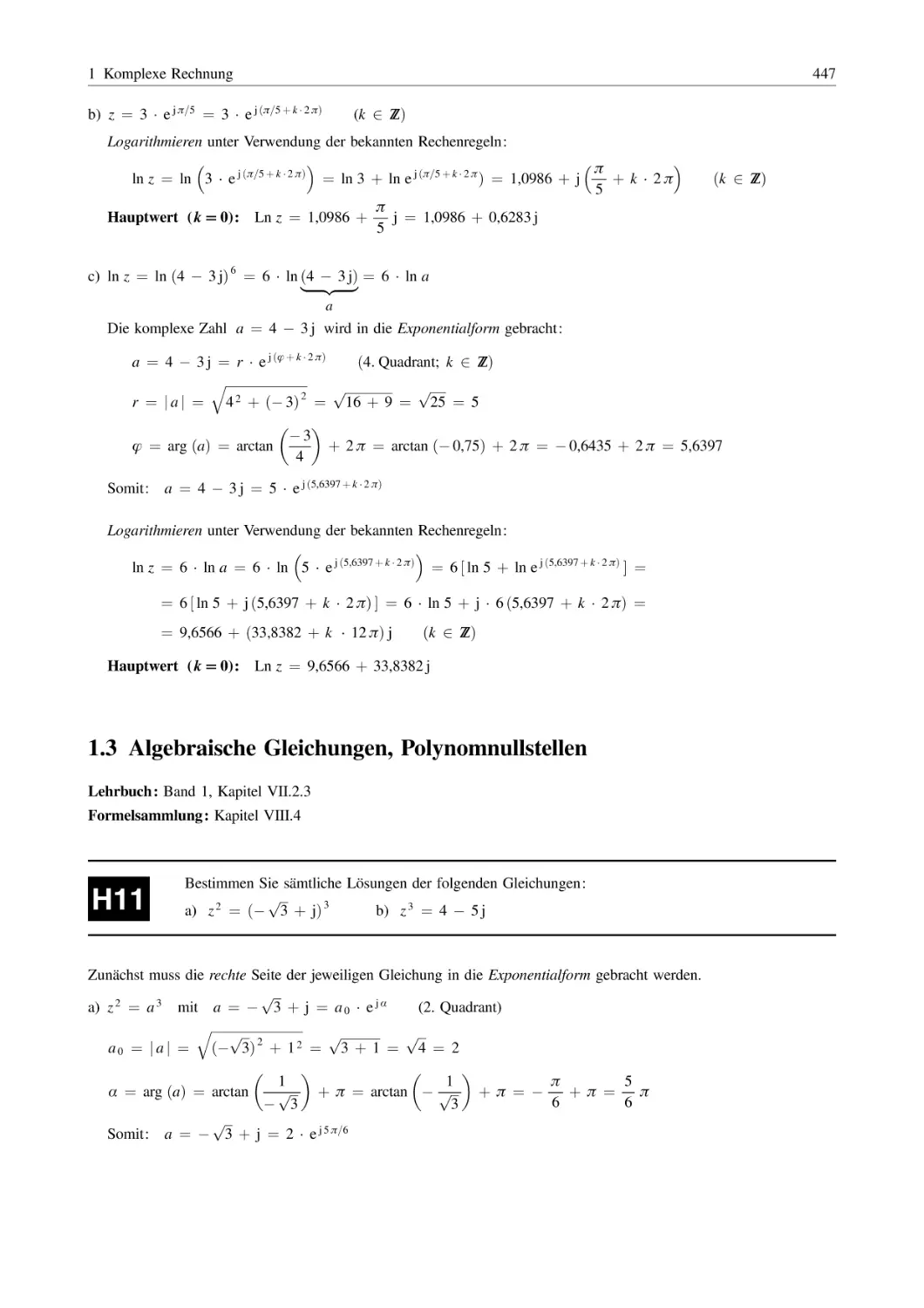 1.3 Algebraische Gleichungen, Polynomnullstellen