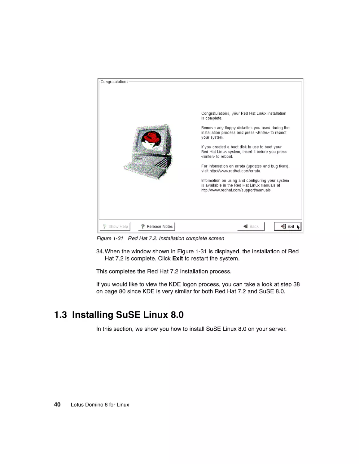 1.3 Installing SuSE Linux 8.0