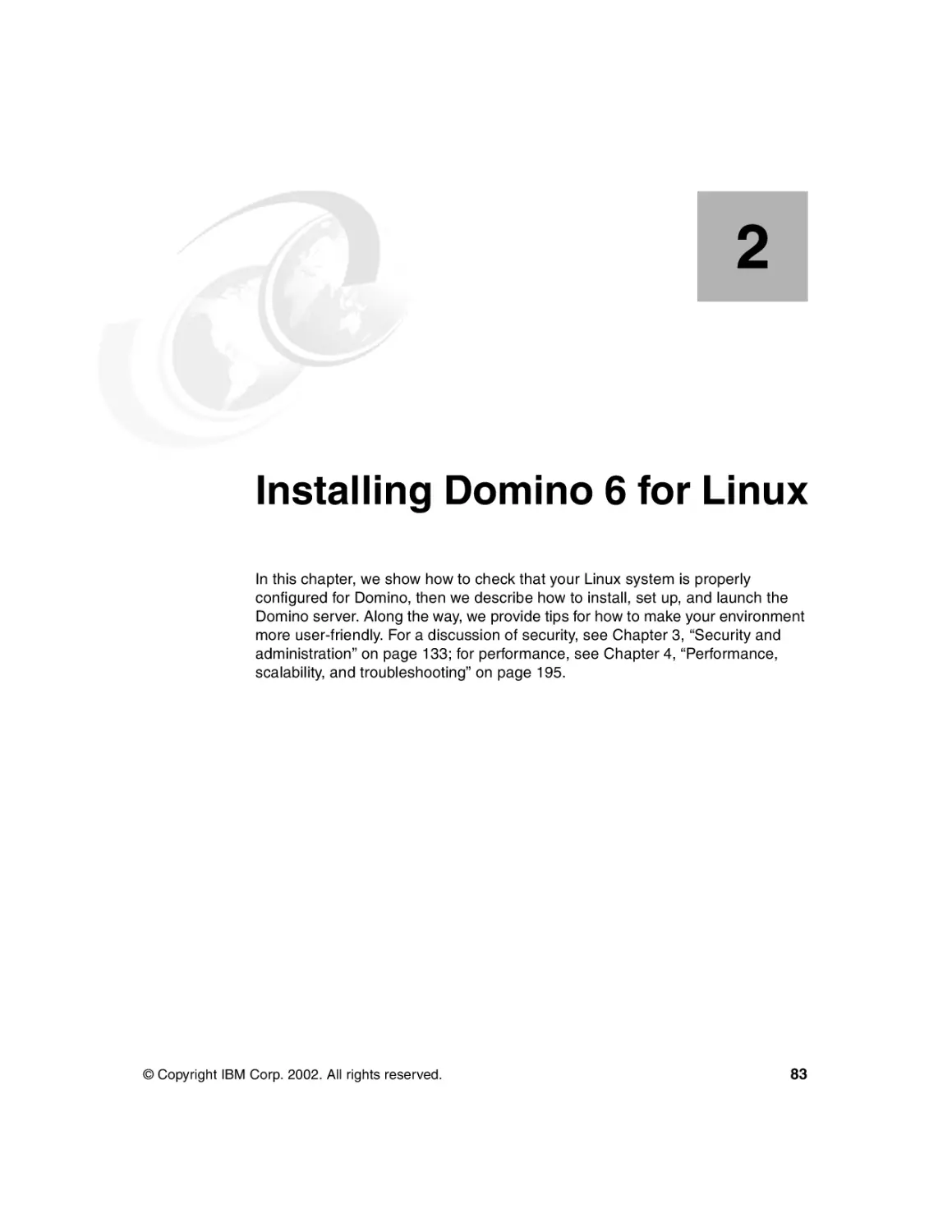 Chapter 2. Installing Domino 6 for Linux