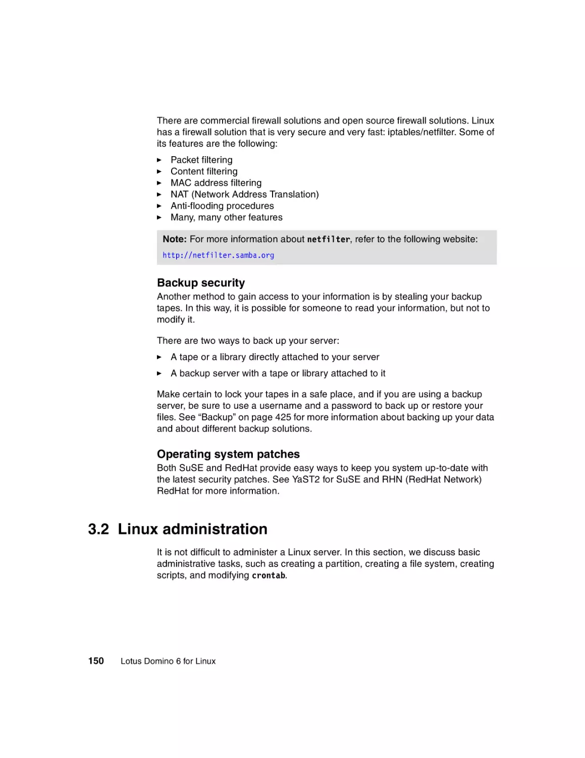 3.2 Linux administration