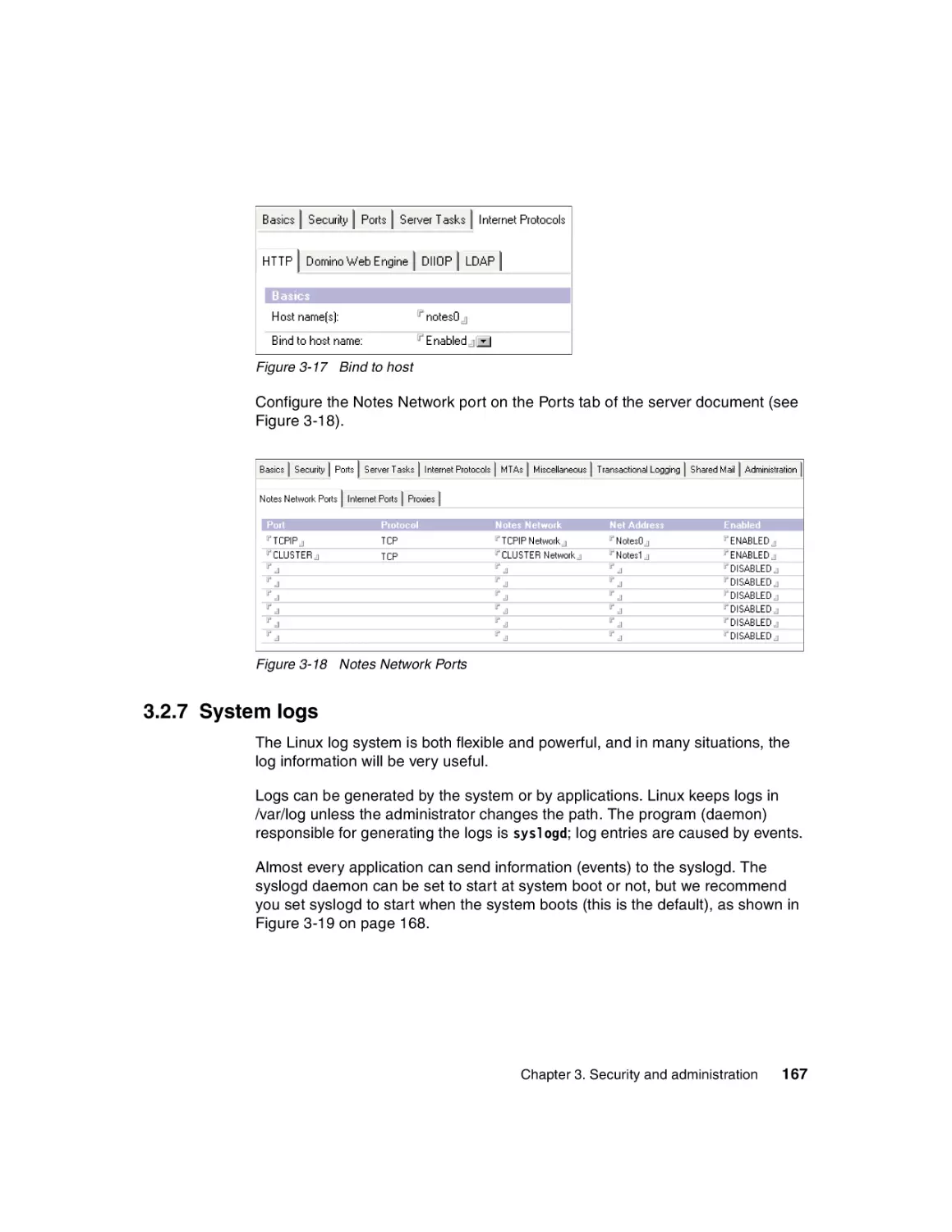 3.2.7 System logs