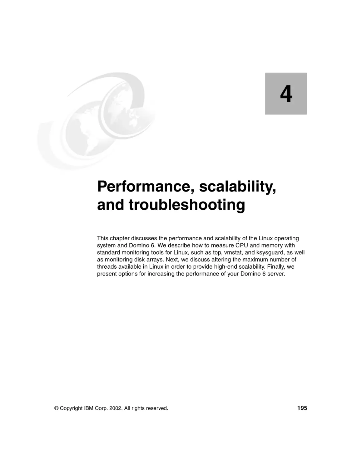 Chapter 4. Performance, scalability, and troubleshooting