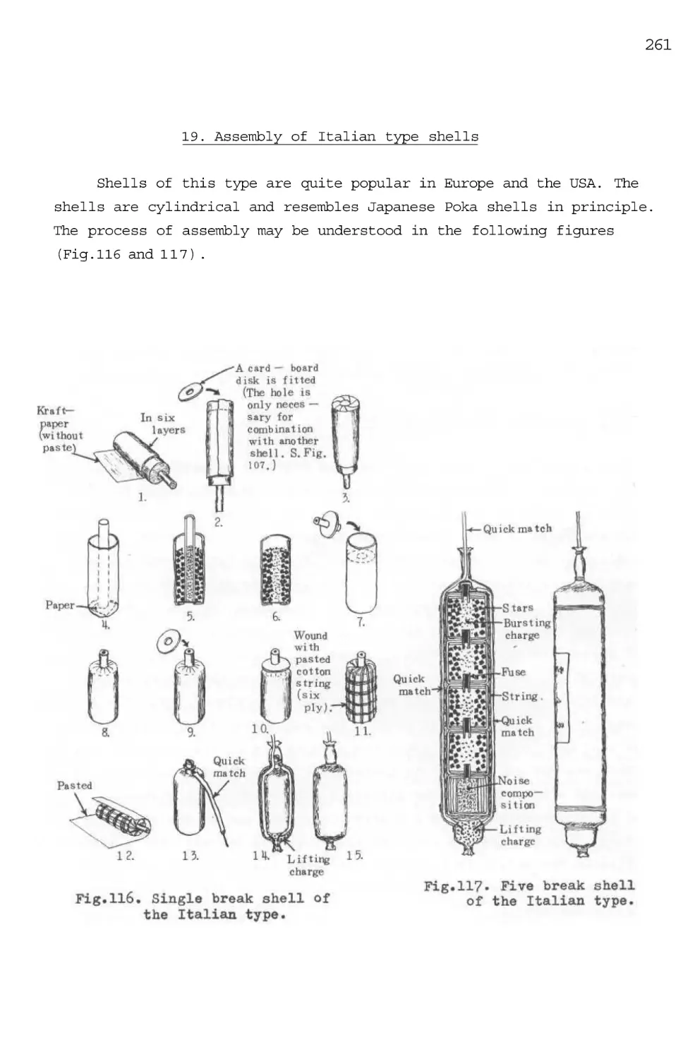 19. Assembly of Italian type shells