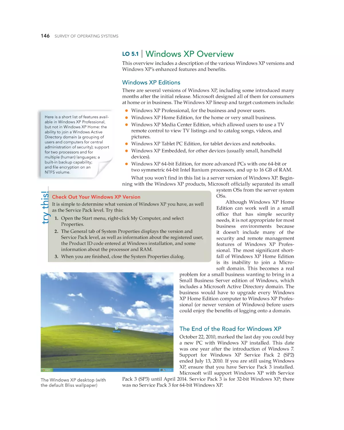 Windows XP Overview
Windows XP Editions
The End of the Road for Windows XP