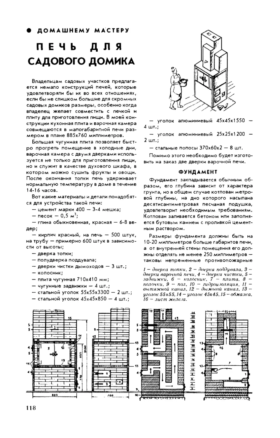 Б. КИРЬЯНОВ — Печь для садового домика