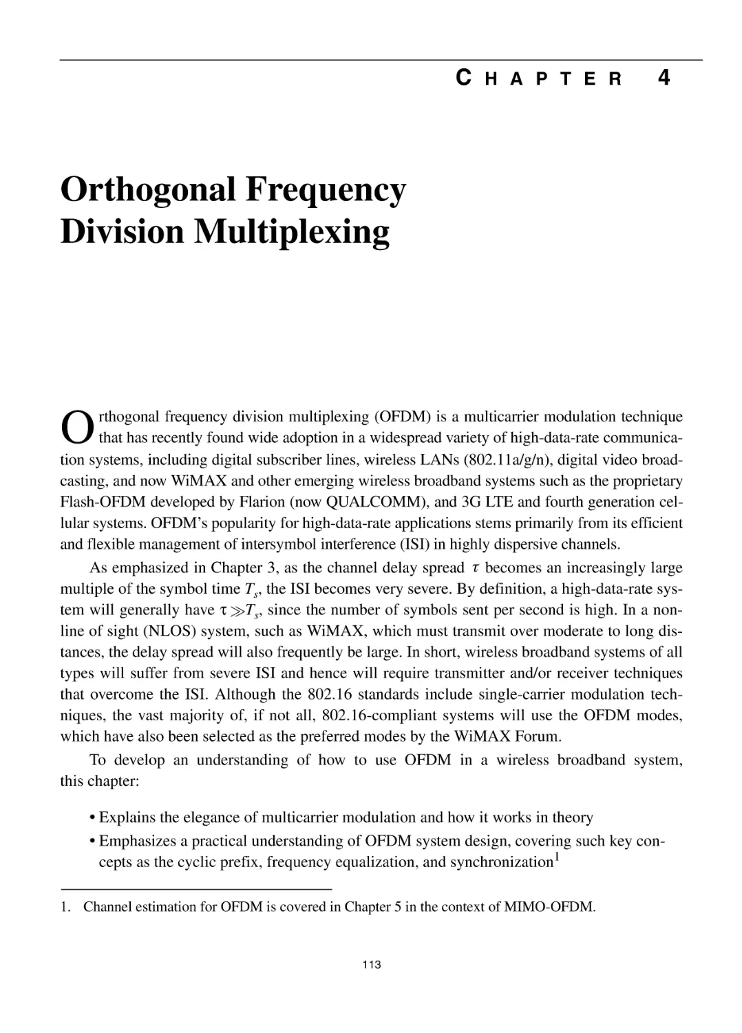 Chapter 4 Orthogonal Frequency Division Multiplexing