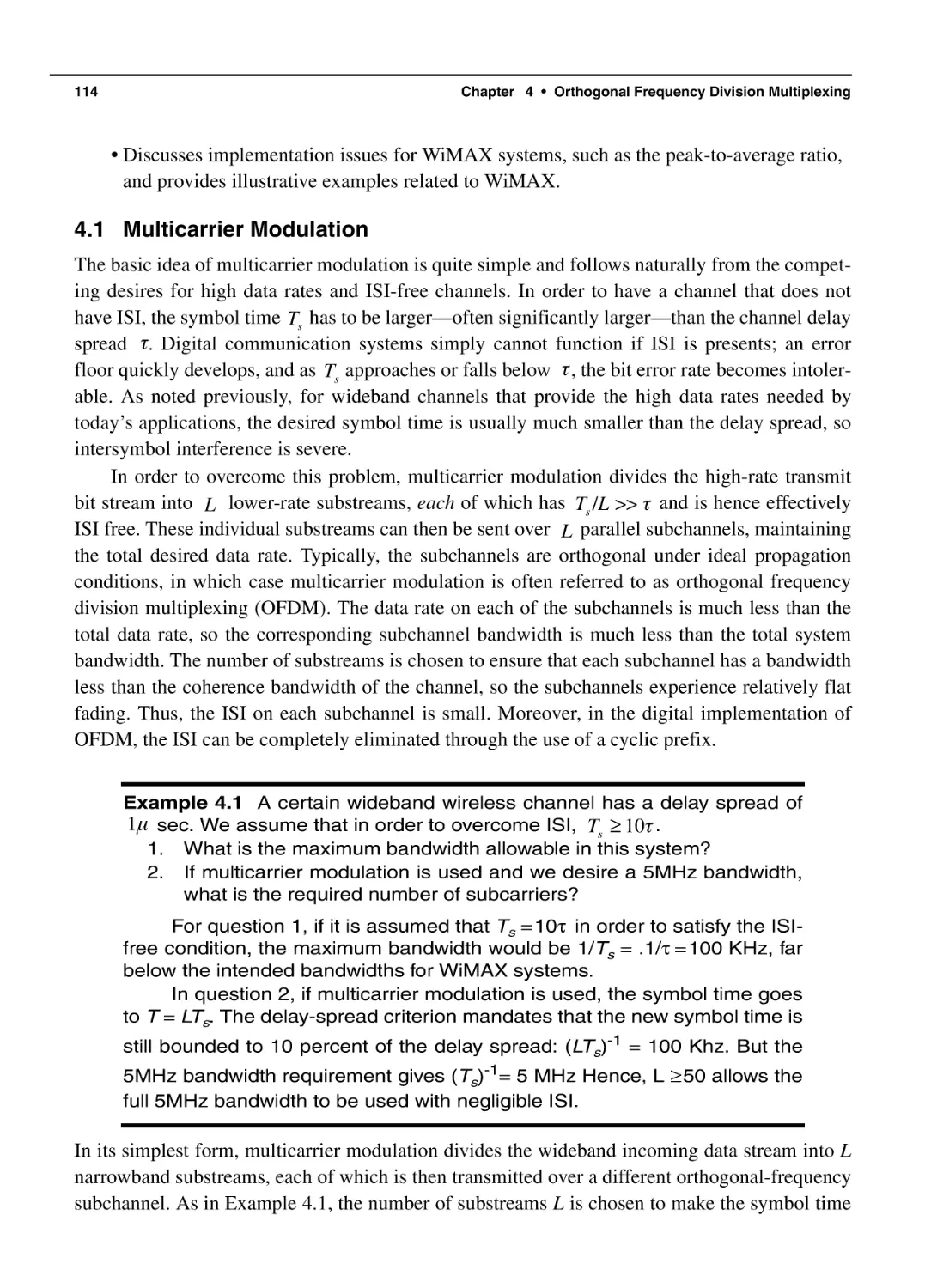 4.1 Multicarrier Modulation