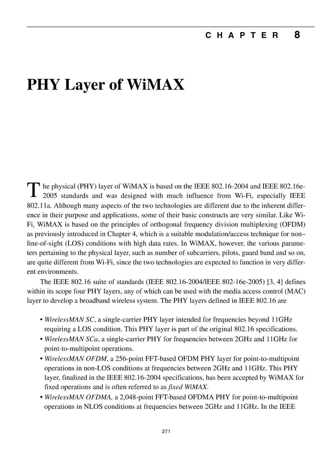 Chapter 8 PHY Layer of WiMAX