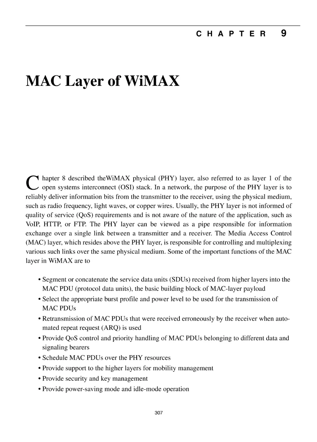 Chapter 9 MAC Layer of WiMAX