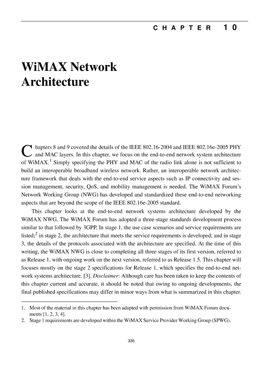 Chapter 10 WiMAX Network Architecture