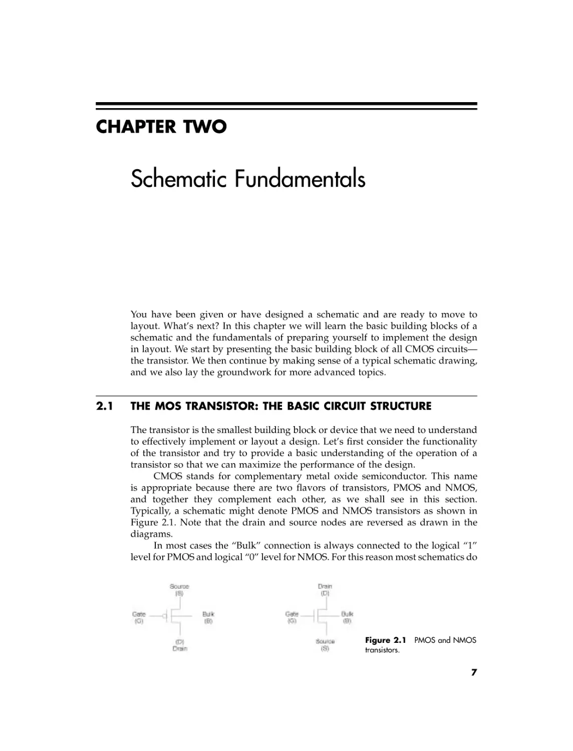 2 Schematic fundamentals
2.1 The MOS transistor