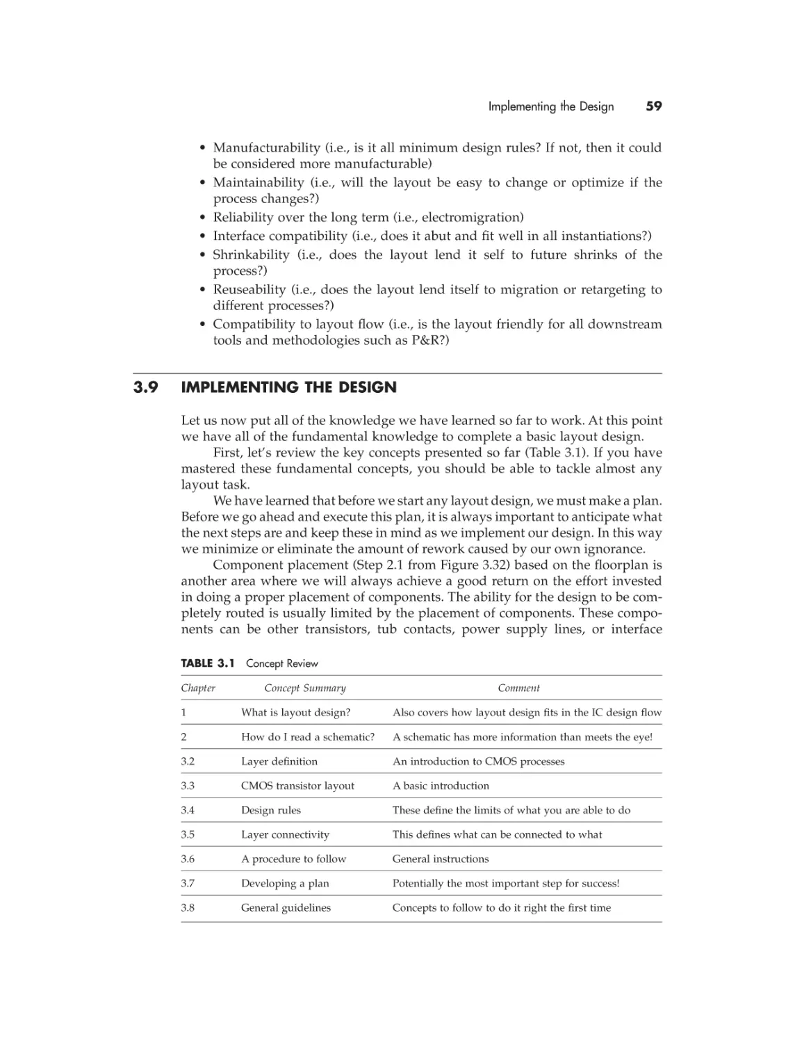 3.9 Implementing the design