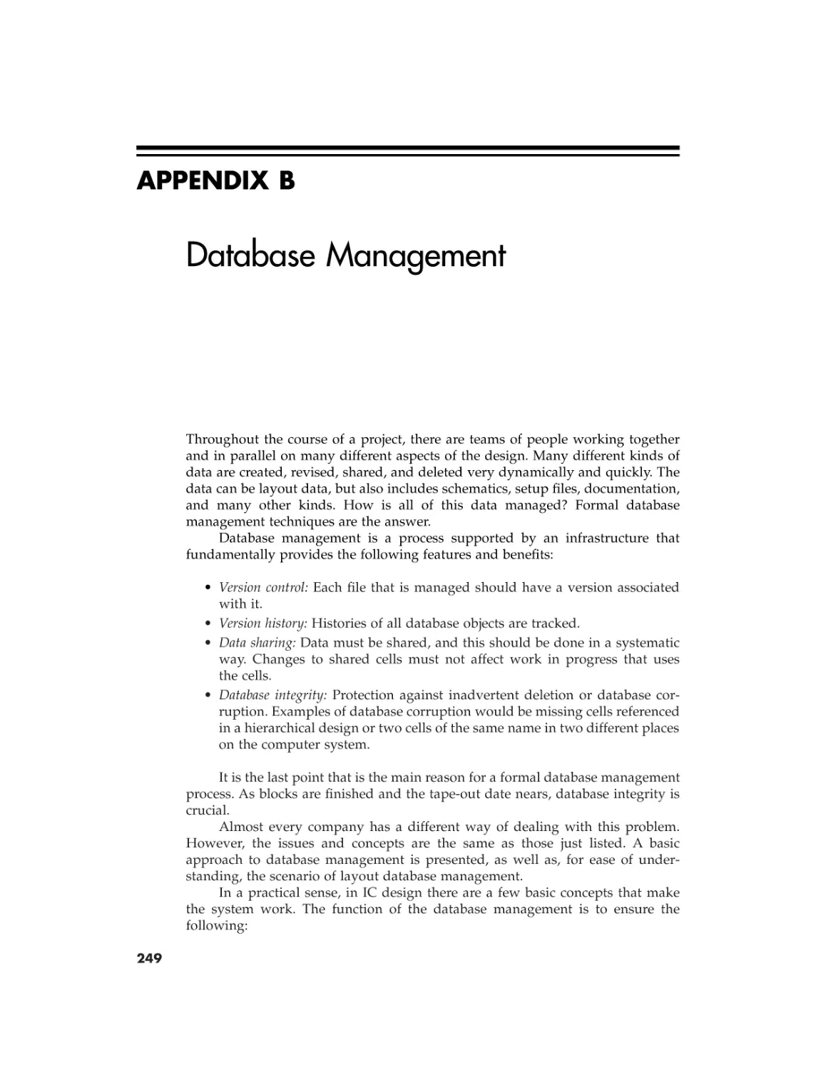 Appendix B Database management