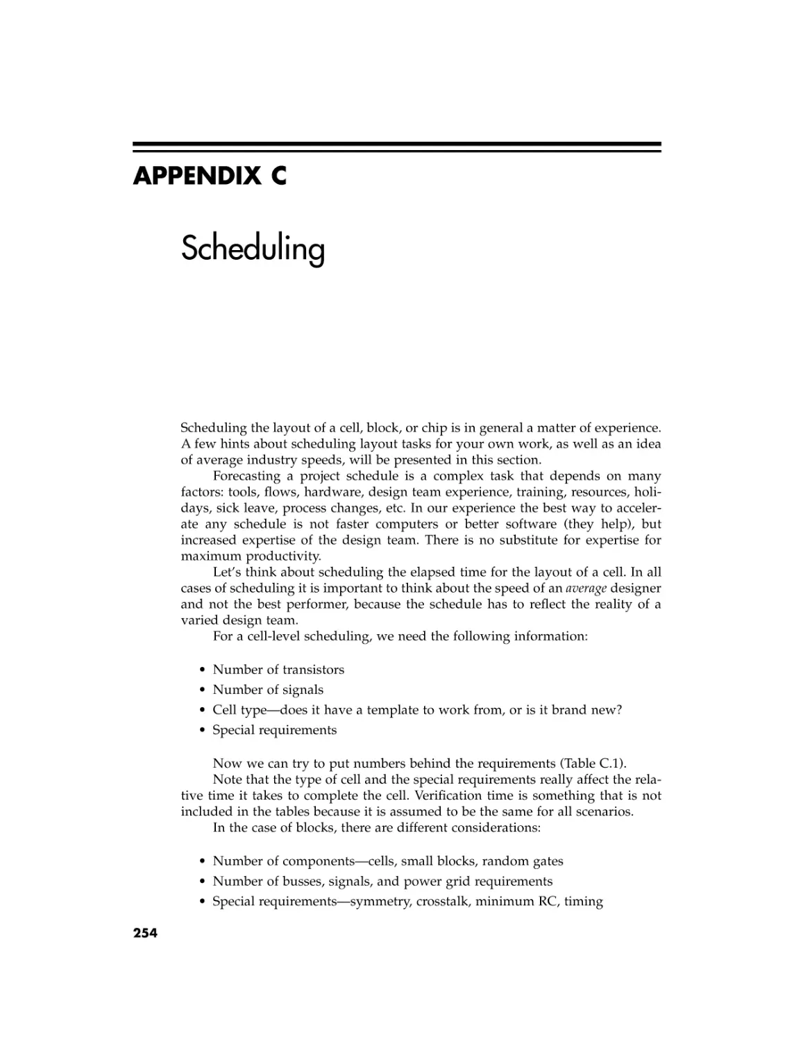 Appendix C Scheduling