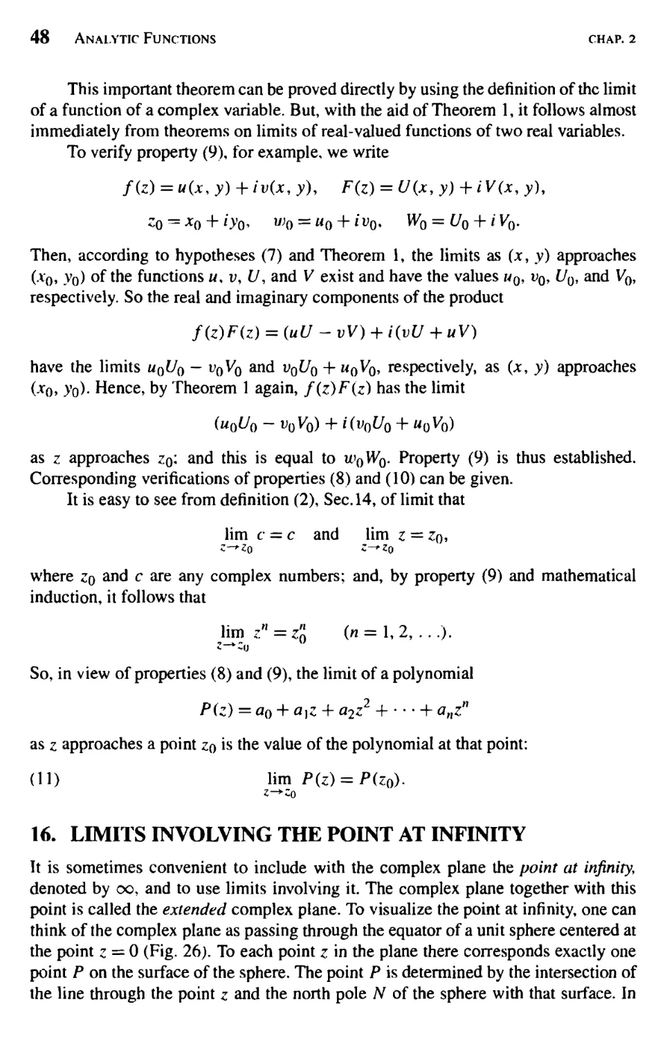 Limits Involving the Point at Infinity