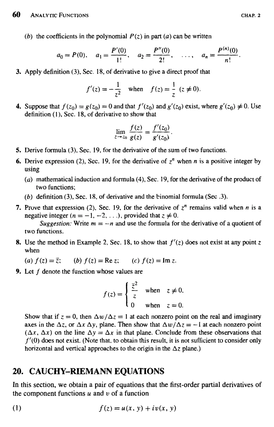 Cauchy-Riemann Equations