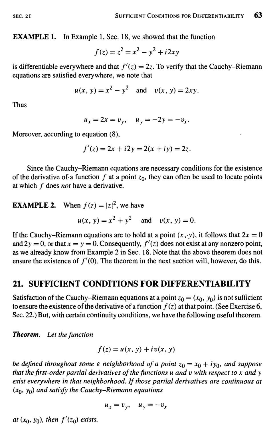Sufficient Conditions for Differentiability