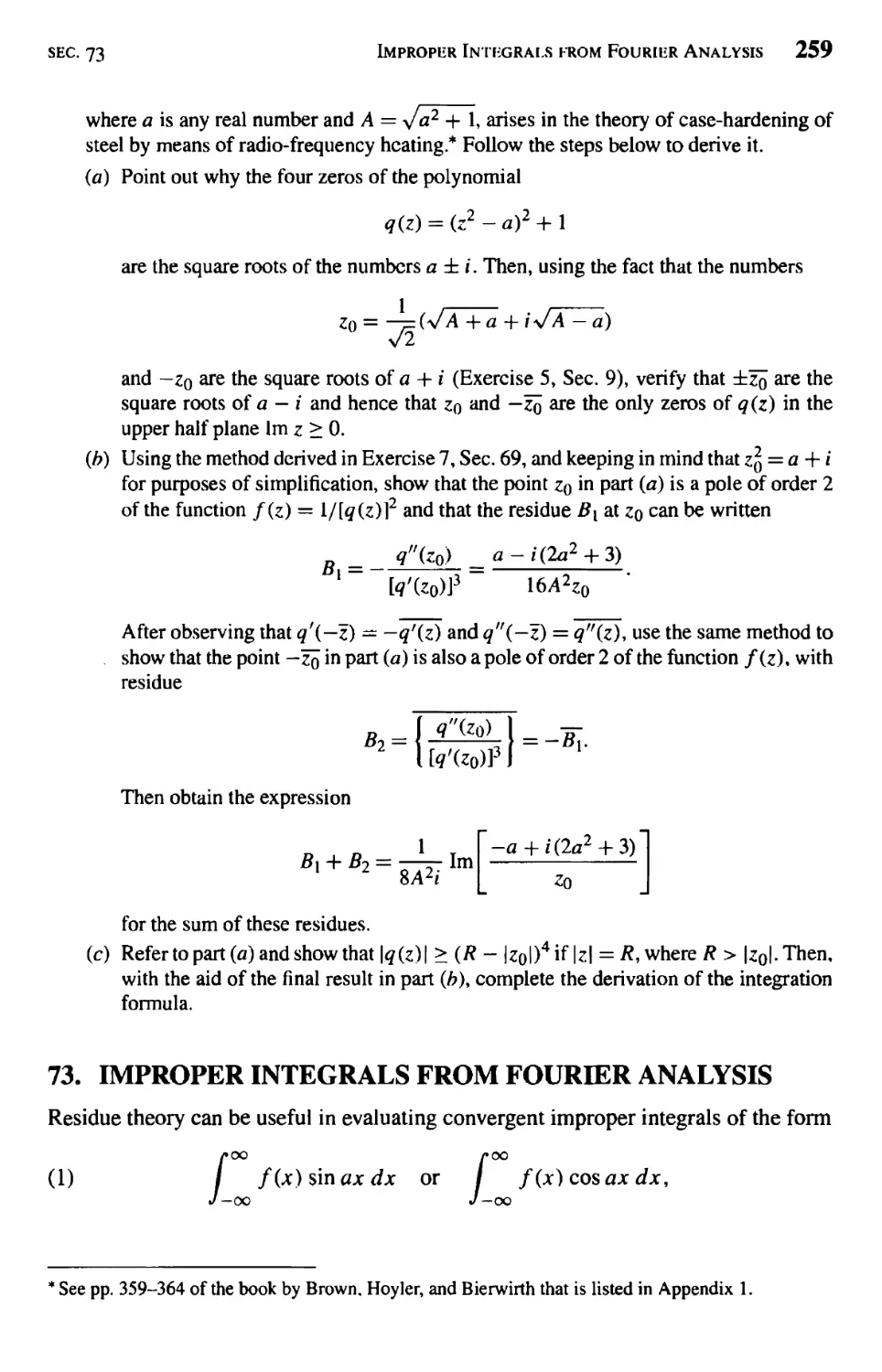 Improper Integrals from Fourier Analysis