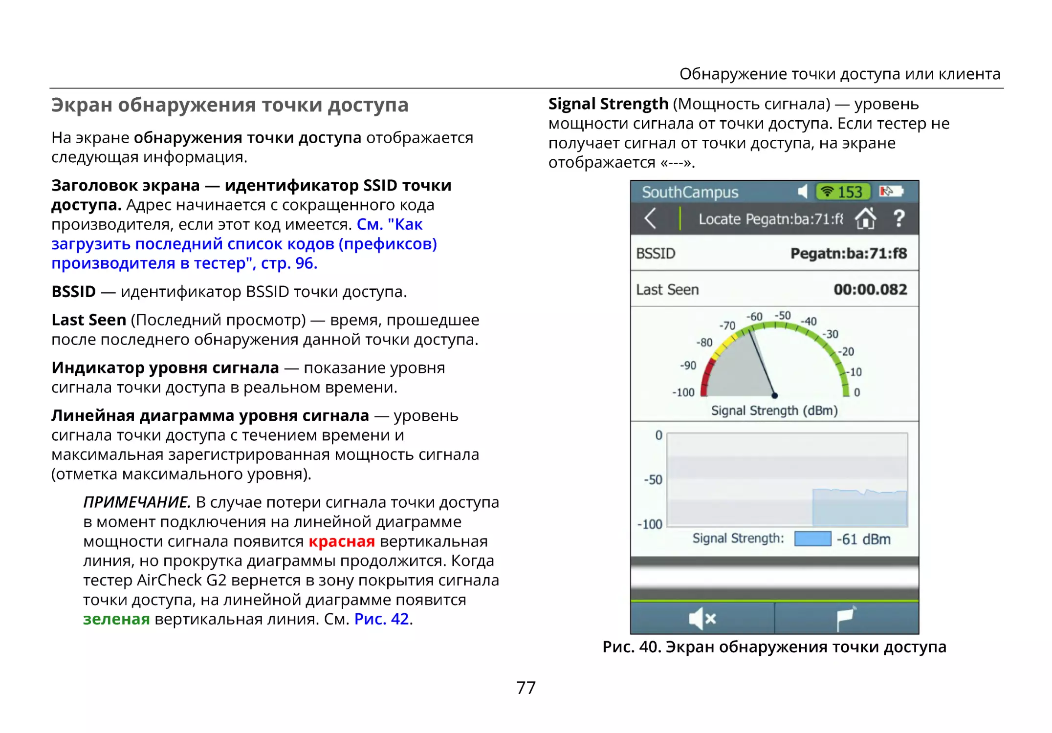 Экран обнаружения точки доступа