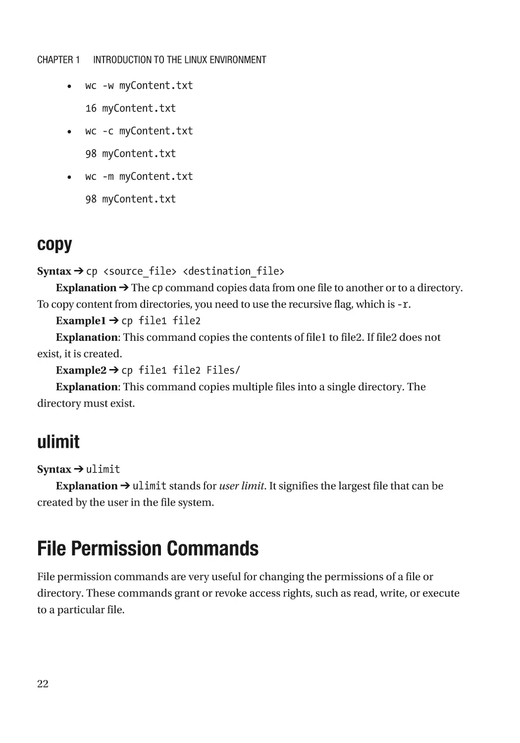 copy
ulimit
File Permission Commands
