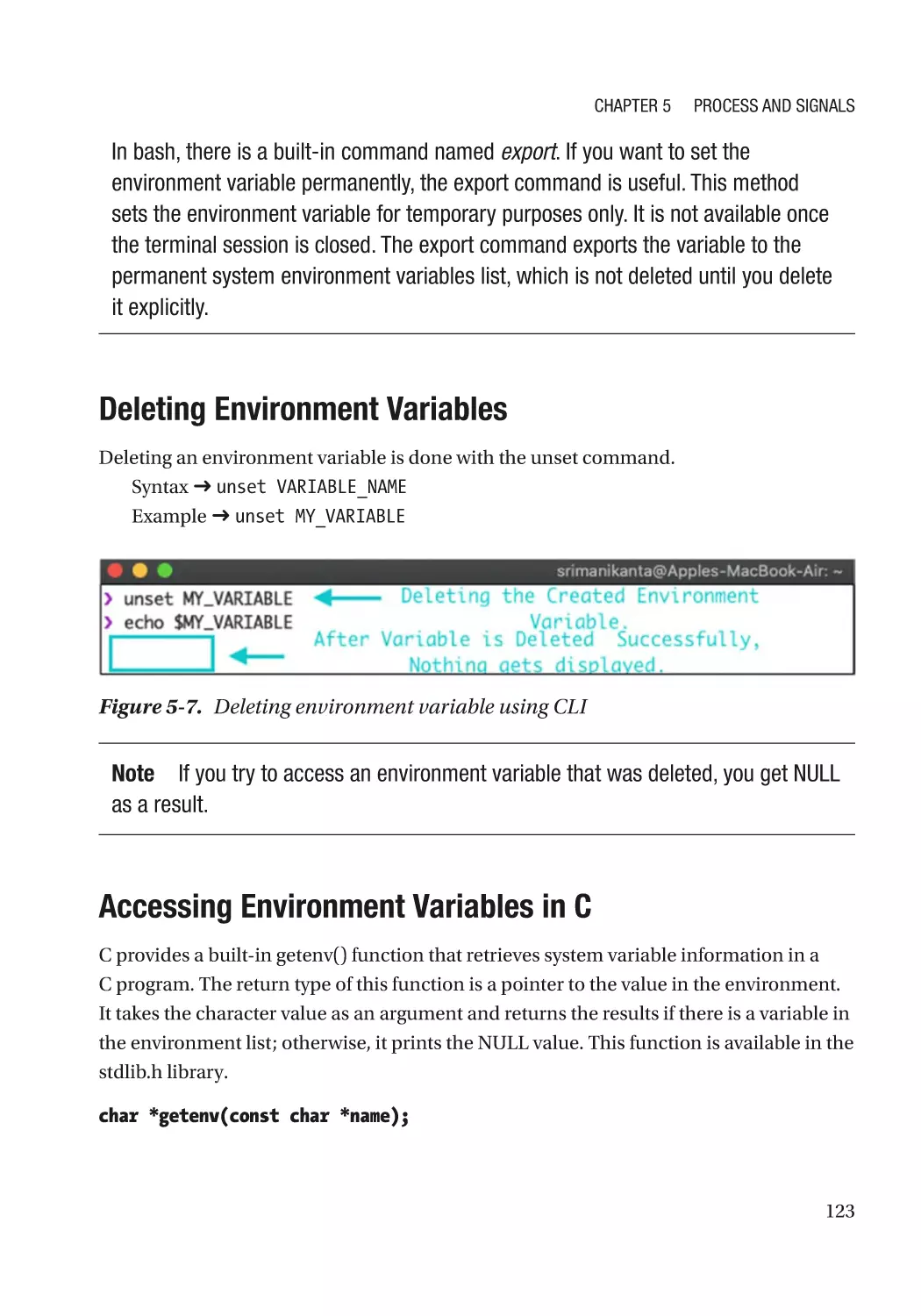 Deleting Environment Variables
Accessing Environment Variables in C
