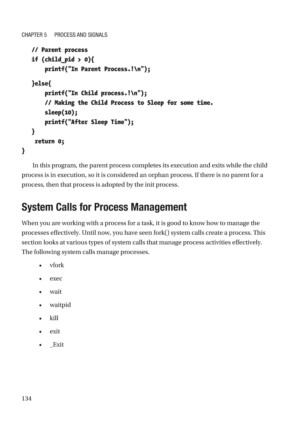 System Calls for Process Management