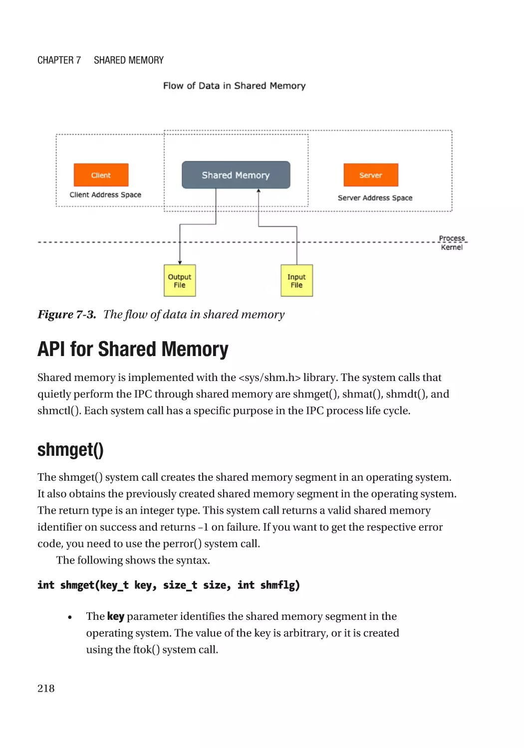 API for Shared Memory
shmget()