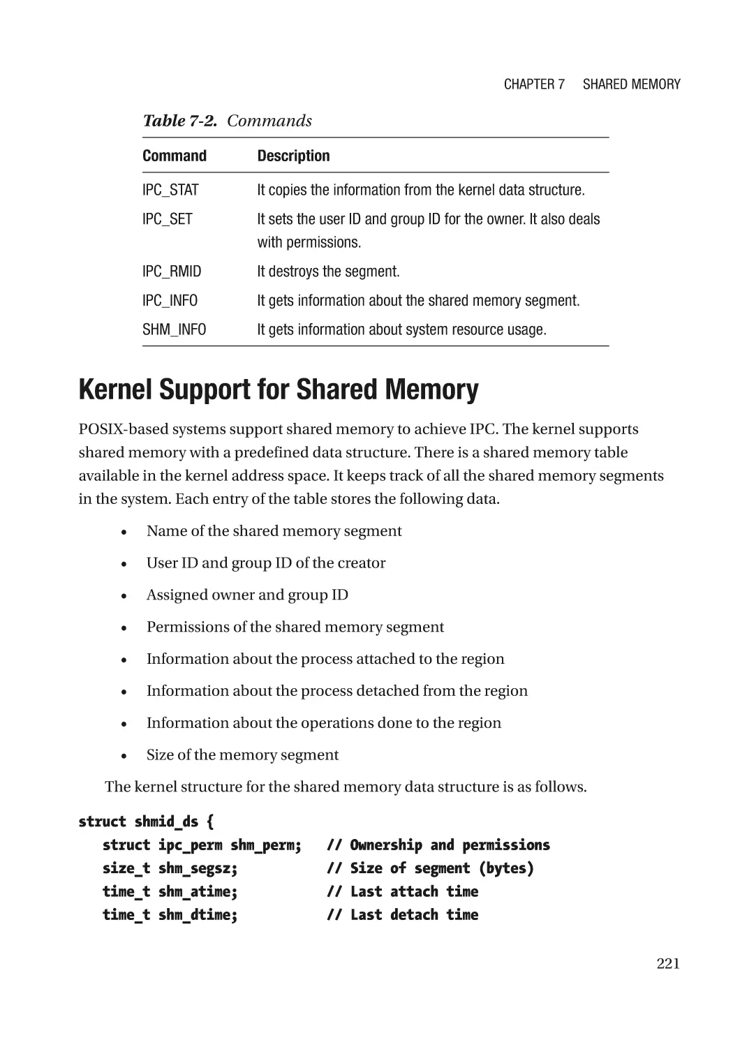 Kernel Support for Shared Memory