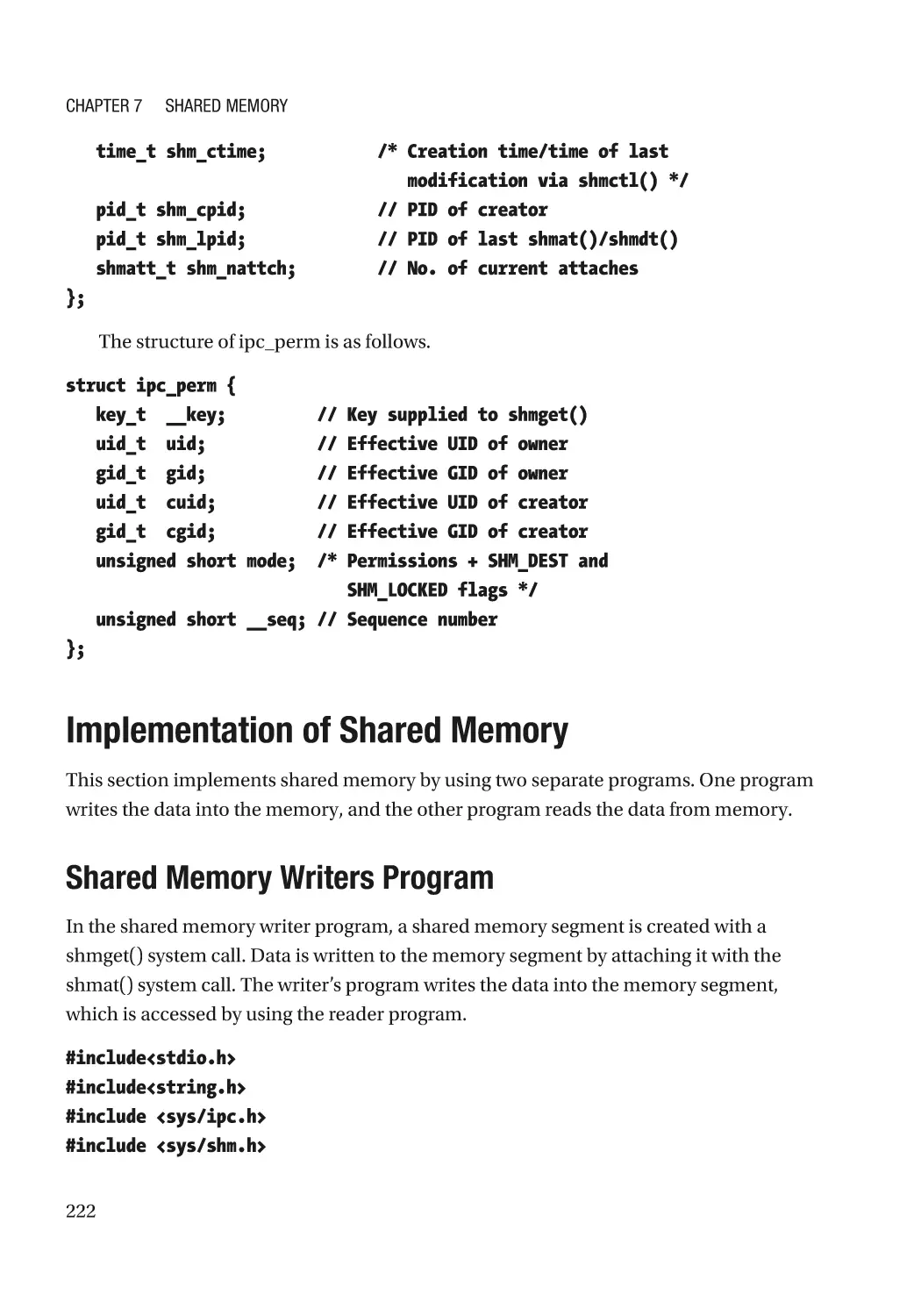 Implementation of Shared Memory
Shared Memory Writers Program