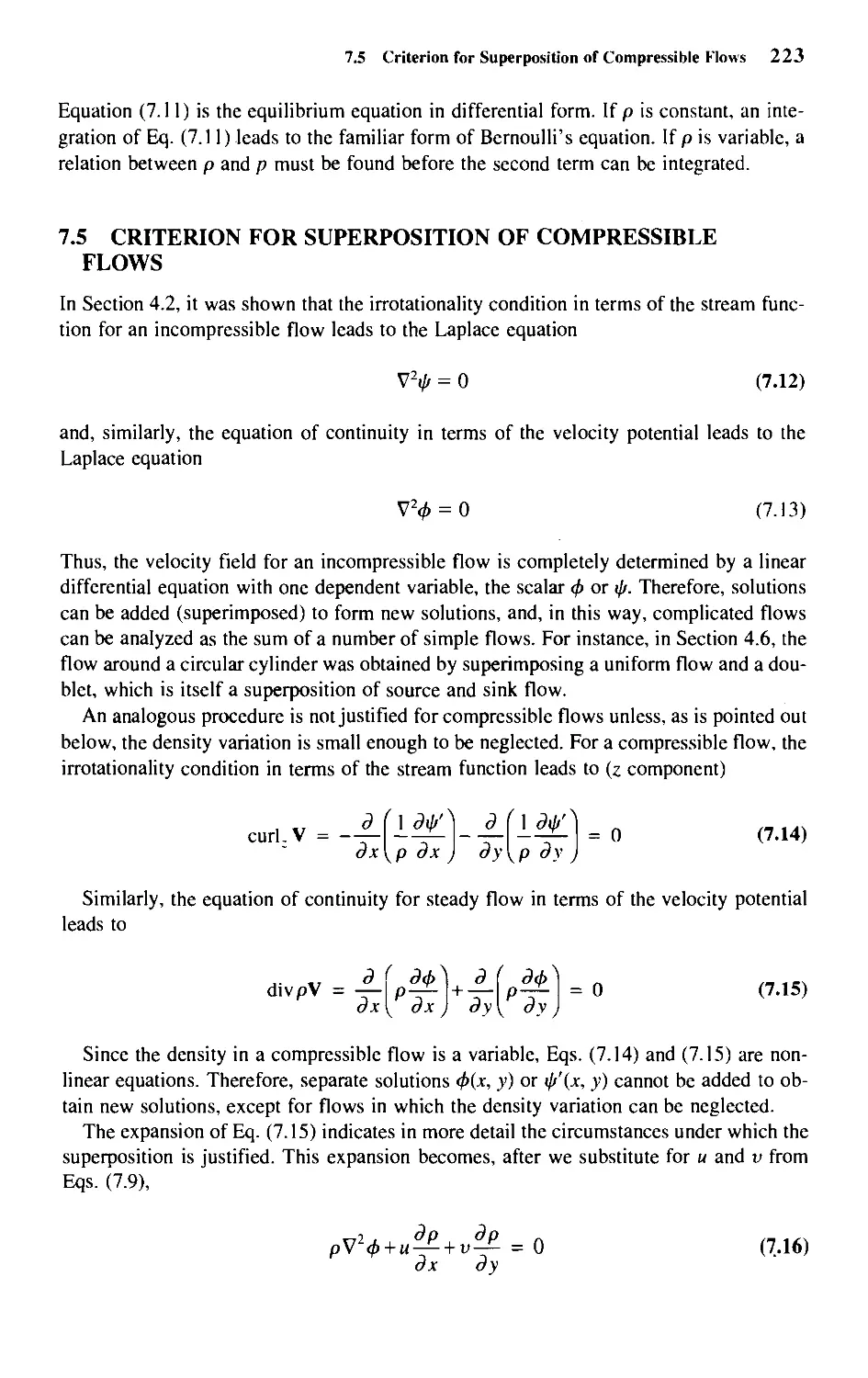 7.5 - Criterion for Superposition of Compressible Flows