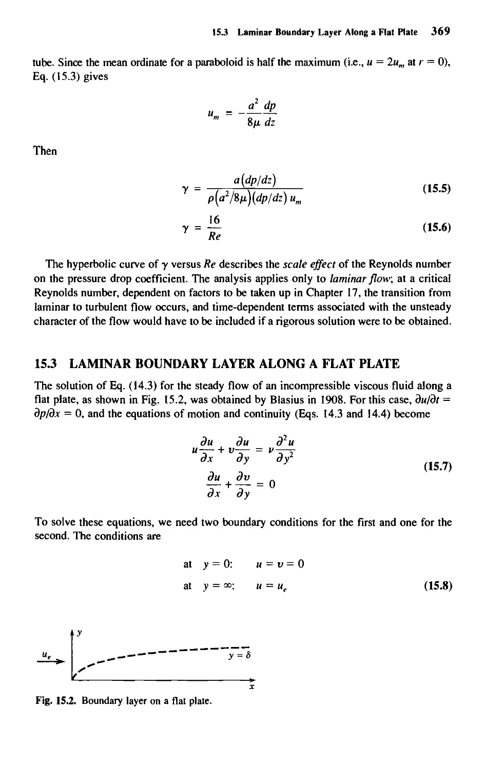 15.3 - Laminar Boundary Layer Along a Flat Plate