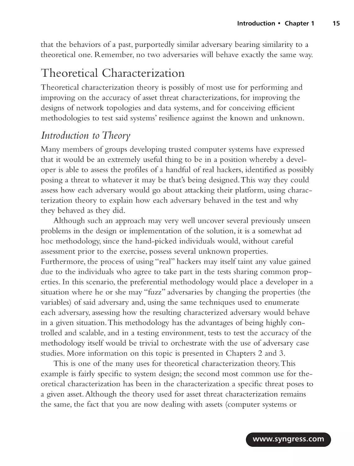 Theoretical Characterization