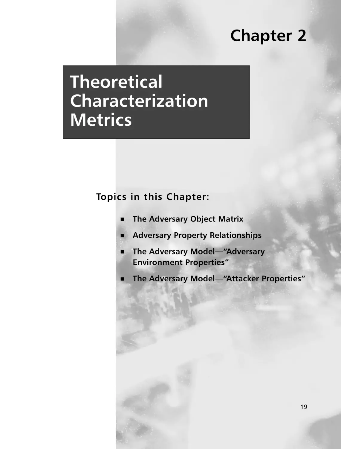 Chapter 2 Theoretical Characterization Metrics