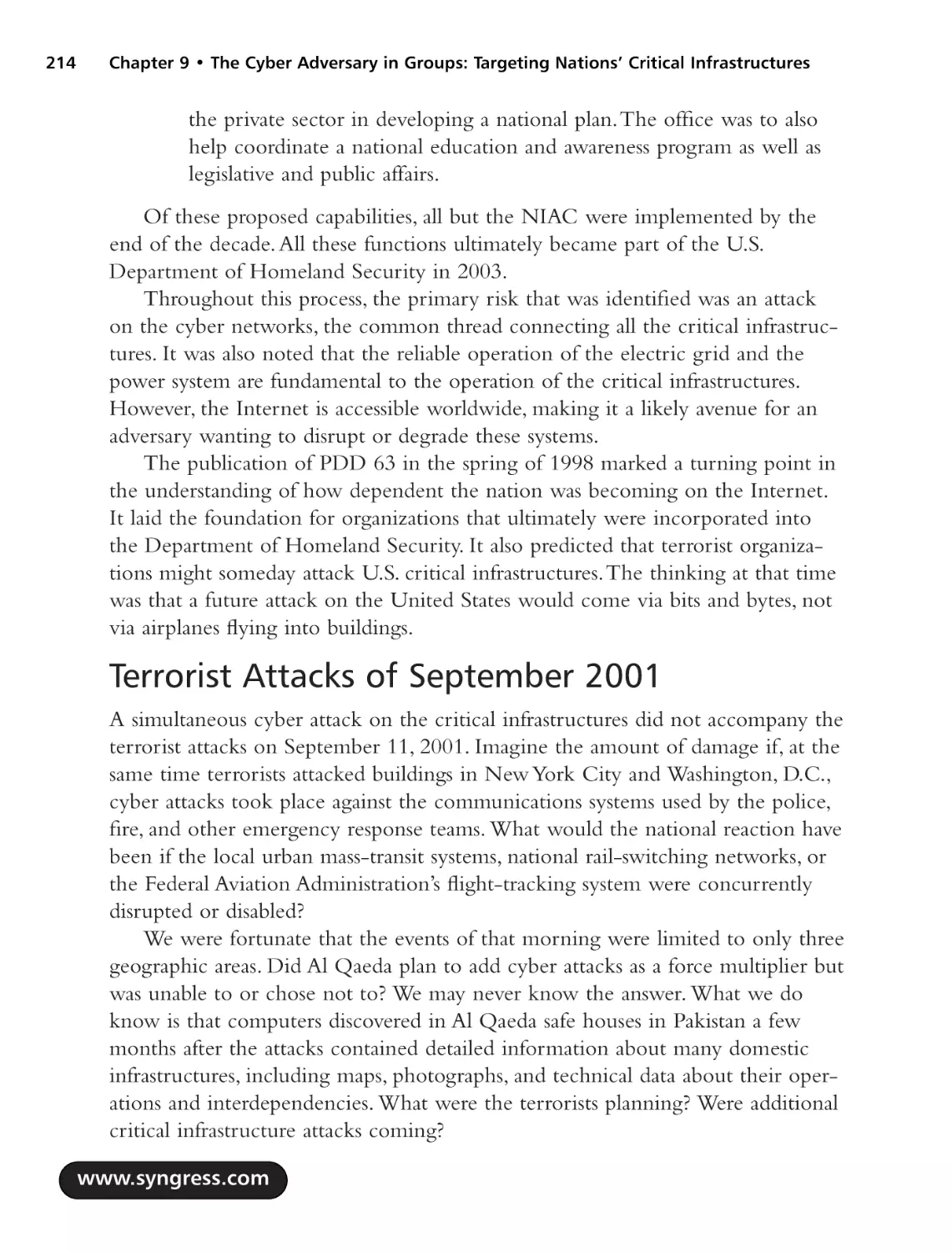 Terrorist Attacks of September 2001