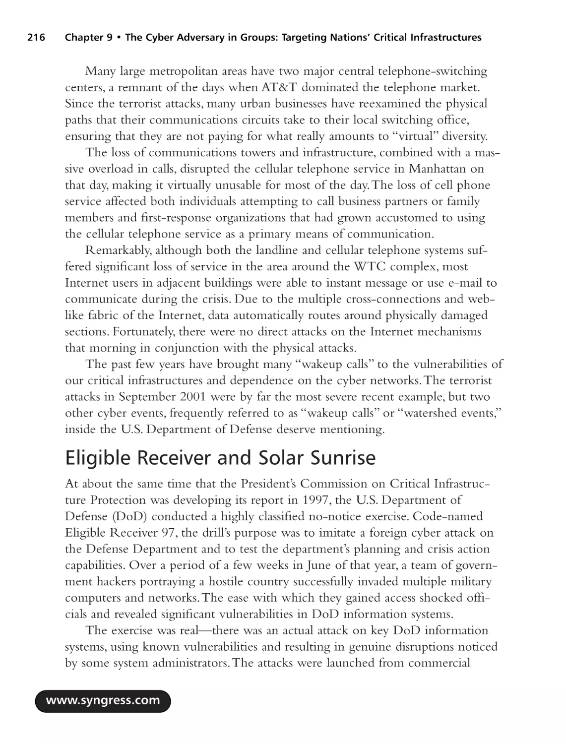 Eligible Receiver and Solar Sunrise
