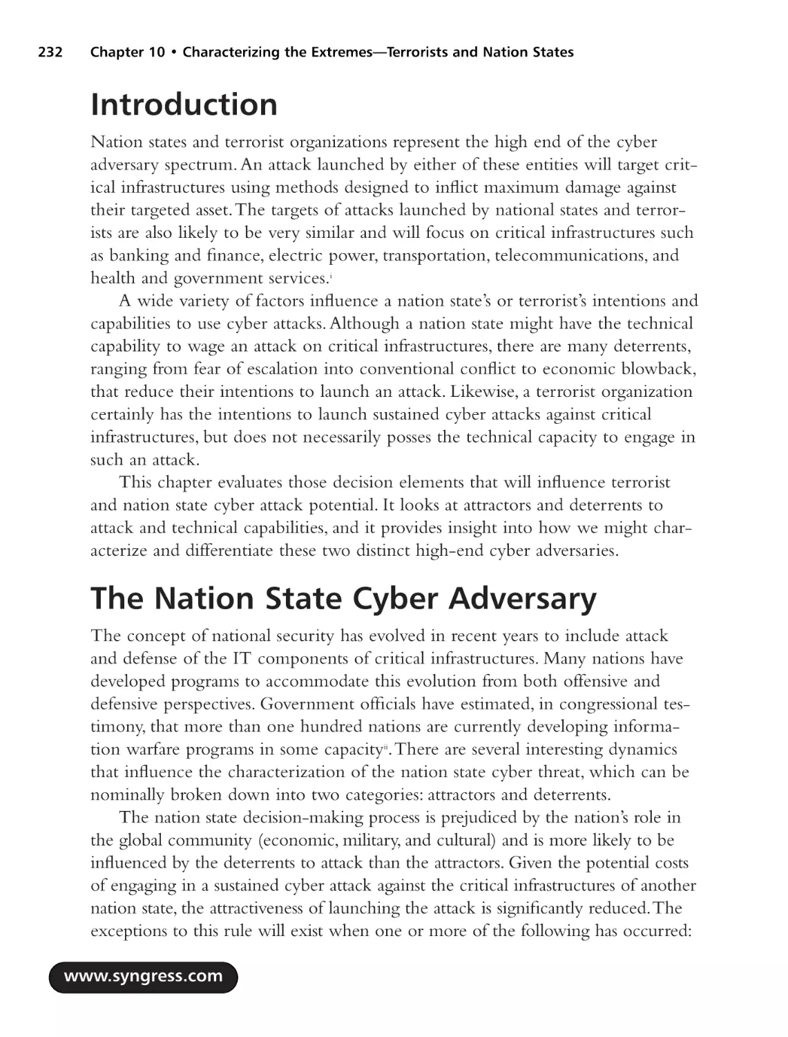 Introduction
The Nation State Cyber Adversary