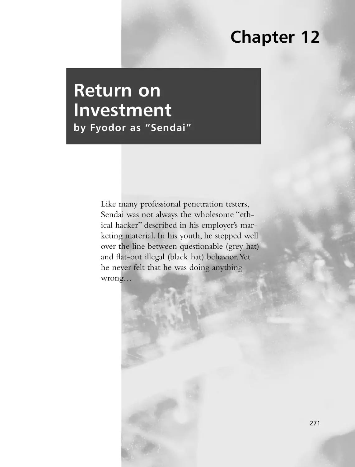 Chapter 12 Return on Investment