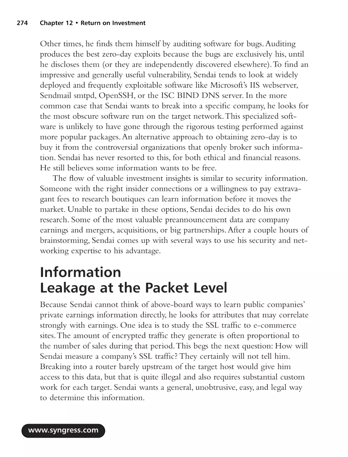Information Leakage at the Packet Level